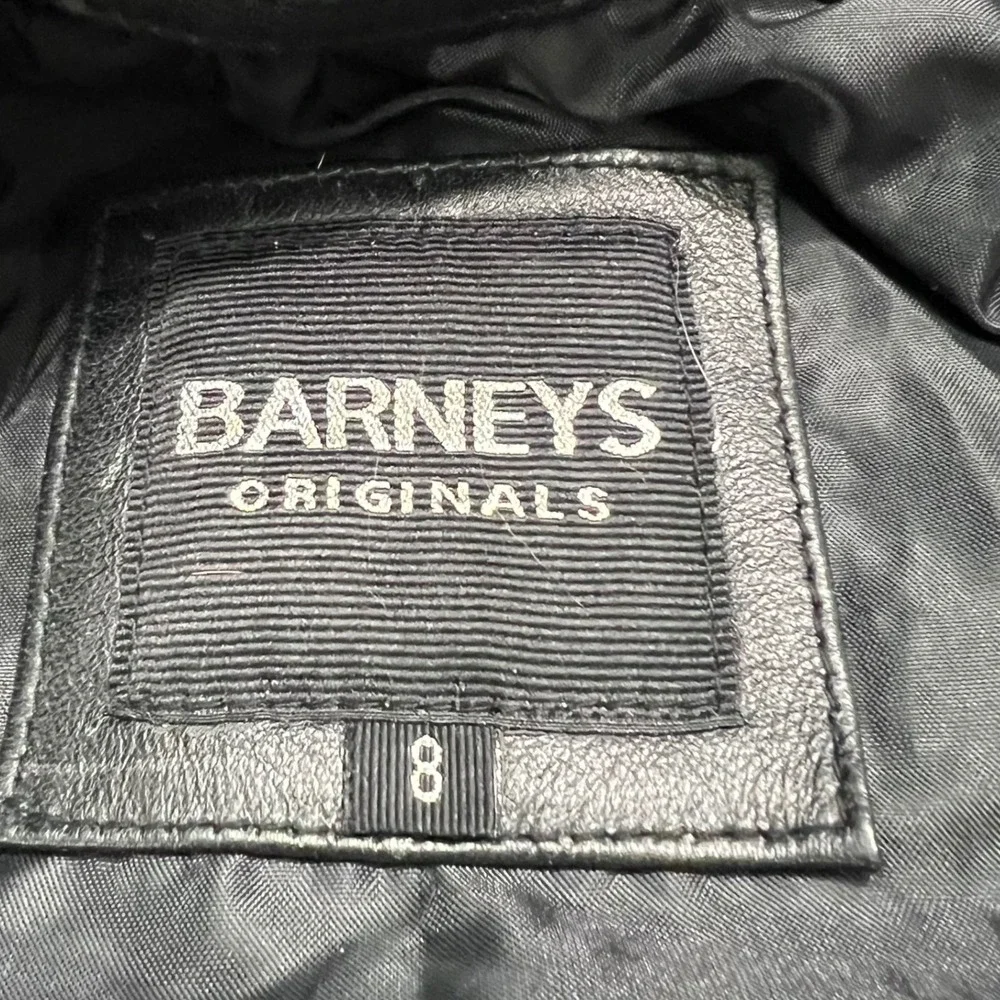 Barneys Originals Black Real Leather Studded Moto Jacket Fetish Back Size 4 - Picture 9 of 9